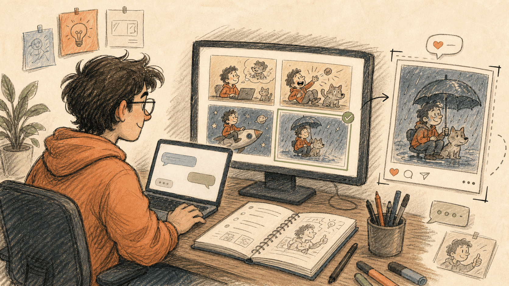 Generate editorial comic visuals with AI